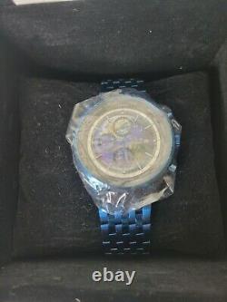 Seapro Meridian World Timer GMT Quartz Watch Blue SP7323 Alarm 47mm