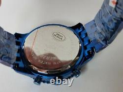 Seapro Meridian World Timer GMT Quartz Watch Blue SP7323 Alarm 47mm