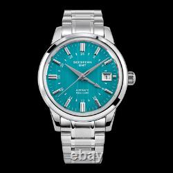 Seestern GMT S446. GS Sapphire Crystal Mechanical Mens NH34 Watch SEAGULL 1963