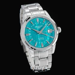 Seestern GMT S446. GS Sapphire Crystal Mechanical Mens NH34 Watch SEAGULL 1963