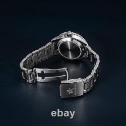 Seestern GMT S456. BW Sapphire Crystal Mechanical Mens NH34 Watch SEAGULL 1963