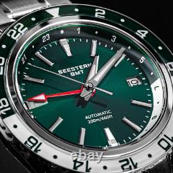 Seestern GMT S456. GL Sapphire Crystal Mechanical Mens NH34 Watch SEAGULL 1963