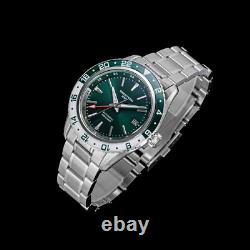 Seestern GMT S456. GL Sapphire Crystal Mechanical Mens NH34 Watch SEAGULL 1963