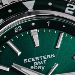 Seestern GMT S456. GL Sapphire Crystal Mechanical Mens NH34 Watch SEAGULL 1963