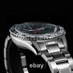 Seestern GMT S456. GL Sapphire Crystal Mechanical Mens NH34 Watch SEAGULL 1963