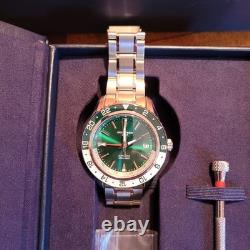 Seestern S456 GMT Automatic Burst Green Dial with Dual Color Sapphire Bezel