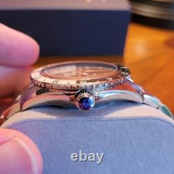 Seestern S456 GMT Automatic Burst Green Dial with Dual Color Sapphire Bezel