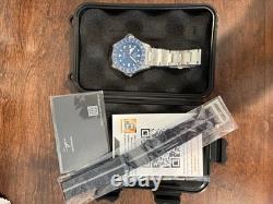 Seestern S462 GMT Automatic 200m Diver Blue Dial 24-Hour Bezel Watch Box Papers