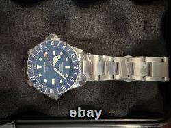 Seestern S462 GMT Automatic 200m Diver Blue Dial 24-Hour Bezel Watch Box Papers