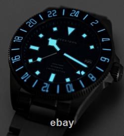 Seestern S462 GMT Automatic 200m Diver Blue Dial 24-Hour Bezel Watch Box Papers
