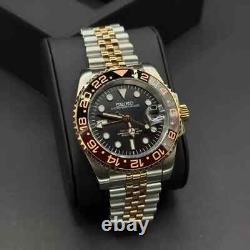 Seiikmod Rootbeer GMT Mod Two-Tone Bezel Jubilee Bracelet Sapphire 40mm