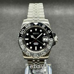 Seikmod GMTEIKO Black GMT Aut Sapphire Ceramic Bezel Jubilee Strap