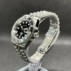 Seikmod GMTEIKO Black GMT Aut Sapphire Ceramic Bezel Jubilee Strap