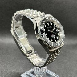 Seikmod GMTEIKO Black GMT Aut Sapphire Ceramic Bezel Jubilee Strap
