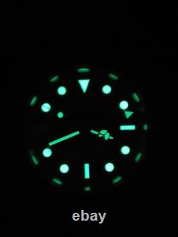 Seikmod GMTEIKO NH34 Black Dial Green/Black GMT Bezel Bracelet