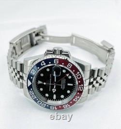 Seikmod GMTEIKO Pepsi Ceramic Bezel NH34 Aut GMT Sapphire 40mm Jubilee