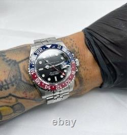 Seikmod GMTEIKO Pepsi Ceramic Bezel NH34 Aut GMT Sapphire 40mm Jubilee