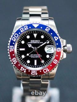 Seikmod GMTEIKO Pepsi GMT Red Blue Bezel NH34 Aut Sapphire Ceramic