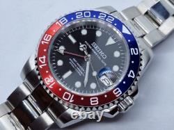 Seikmod GMTEIKO Pepsi GMT Red Blue Bezel NH34 Aut Sapphire Ceramic
