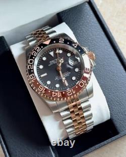 Seikmod GMTEIKO Rootbeer NH34 GMT Aut, Sapphire, Ceramic Bezel, Jubilee