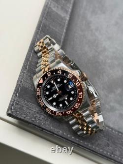 Seikmod GMTEIKO Rootbeer NH34 GMT Aut, Sapphire, Ceramic Bezel, Jubilee