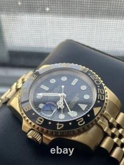 Seikmod GMTEIKO Rootbeer NH34 GMT Aut Sapphire Gold 40mm Jubilee
