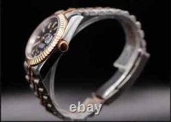 Seikmod GMTEIKO Two-Tone Black Dial NH34 GMT Aut Sapphire Fluted Bezel 40mm