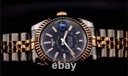Seikmod GMTEIKO Two-Tone Black Dial NH34 GMT Aut Sapphire Fluted Bezel 40mm