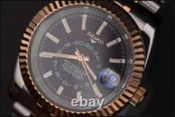 Seikmod GMTEIKO Two-Tone Black Dial NH34 GMT Aut Sapphire Fluted Bezel 40mm