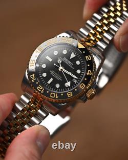Seikmod GMTEIKO Two-Tone NH34 GMT Black Gold Bezel Sapphire Jubilee