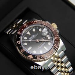 Seikmod Root Beer GMT Automatic NH34 Bi-Color Ceramic Bezel Sapphire Jub