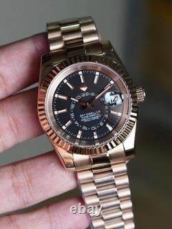 Seikmod SkyStyle Rose Gold GMT Black Dial, Cyclops, Sapphire, Aut