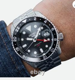 Seiko 5 Five Sports SSK001 J1 GMT Automatic Watch Black Dial Made Japan