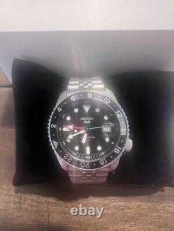 Seiko 5 Five Sports SSK001 SKX GMT Automatic Watch 100 Meter Black Dial