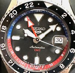 Seiko 5 Five Sports SSK019 GMT Automatic Watch 100 Meter Black Dial Made Japan