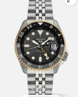 Seiko 5 Five Sports SSK021 SKX GMT Automatic Watch 100m Gold Bezel Made Japan