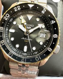 Seiko 5 Five Sports SSK021 SKX GMT Automatic Watch 100m Gold Bezel Made Japan