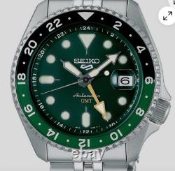 Seiko 5 Five Sports SSK035 J1 GMT Automatic Watch Green Dial Made Japan