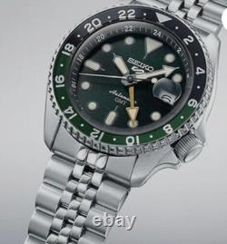 Seiko 5 Five Sports SSK035 J1 GMT Automatic Watch Green Dial Made Japan