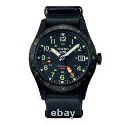 Seiko 5 Sports Automatic GMT Black Dial Leather Strap Watch SSK025