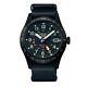Seiko 5 Sports Automatic GMT Black Dial Leather Strap Watch SSK025