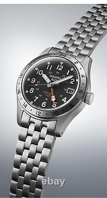 Seiko 5 Sports Automatic GMT Black Dial Steel Bracelet Watch SSK023