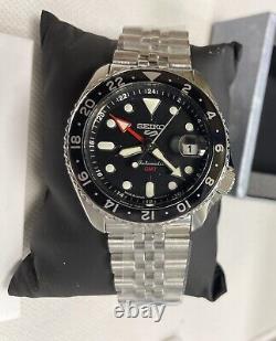 Seiko 5 Sports Automatic GMT Steel Band Black Dial Watch SSK001 New /tag Japan