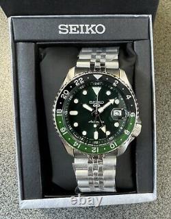 Seiko 5 Sports Automatic GMT Steel Band Green Dial Watch SSK035 New Japan Made