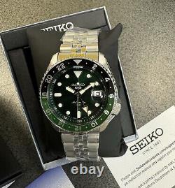 Seiko 5 Sports Automatic GMT Steel Band Green Dial Watch SSK035 New Japan Made