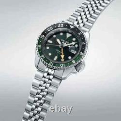 Seiko 5 Sports Automatic Silver-Tone with Green Dial GMT Series Men's Watch