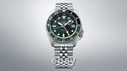 Seiko 5 Sports Automatic Silver-Tone with Green Dial GMT Series Men's Watch