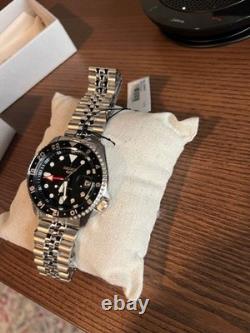 Seiko 5 Sports Black Automatic GMT Black & Gray Bezel Watch SSK001
