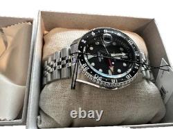 Seiko 5 Sports Black Automatic GMT Black & Gray Bezel Watch SSK001