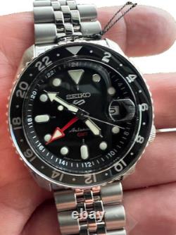 Seiko 5 Sports Black Automatic GMT Black & Gray Bezel Watch SSK001